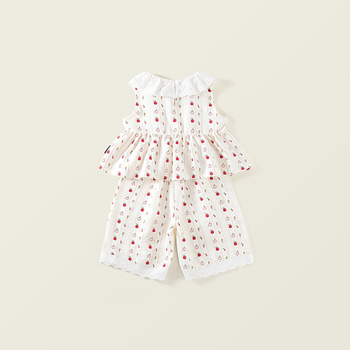 Apple Print Ruffled Two-Piece Set -K6125978