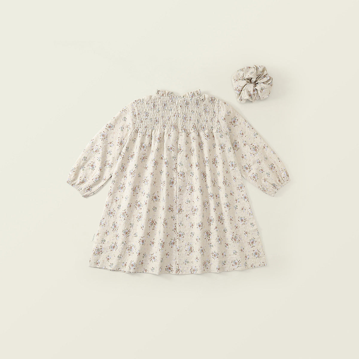 Girls' Floral Smocked Dress & Scrunchie Set -K6136282