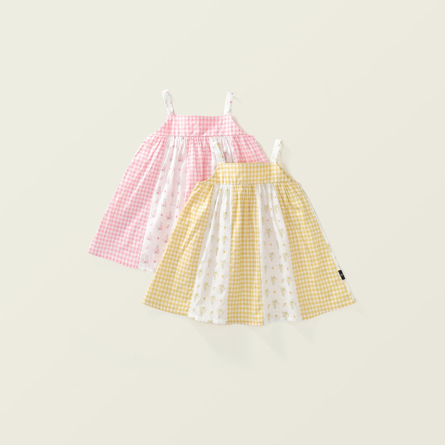 Girl's Summer Checkered Patchwork Dress