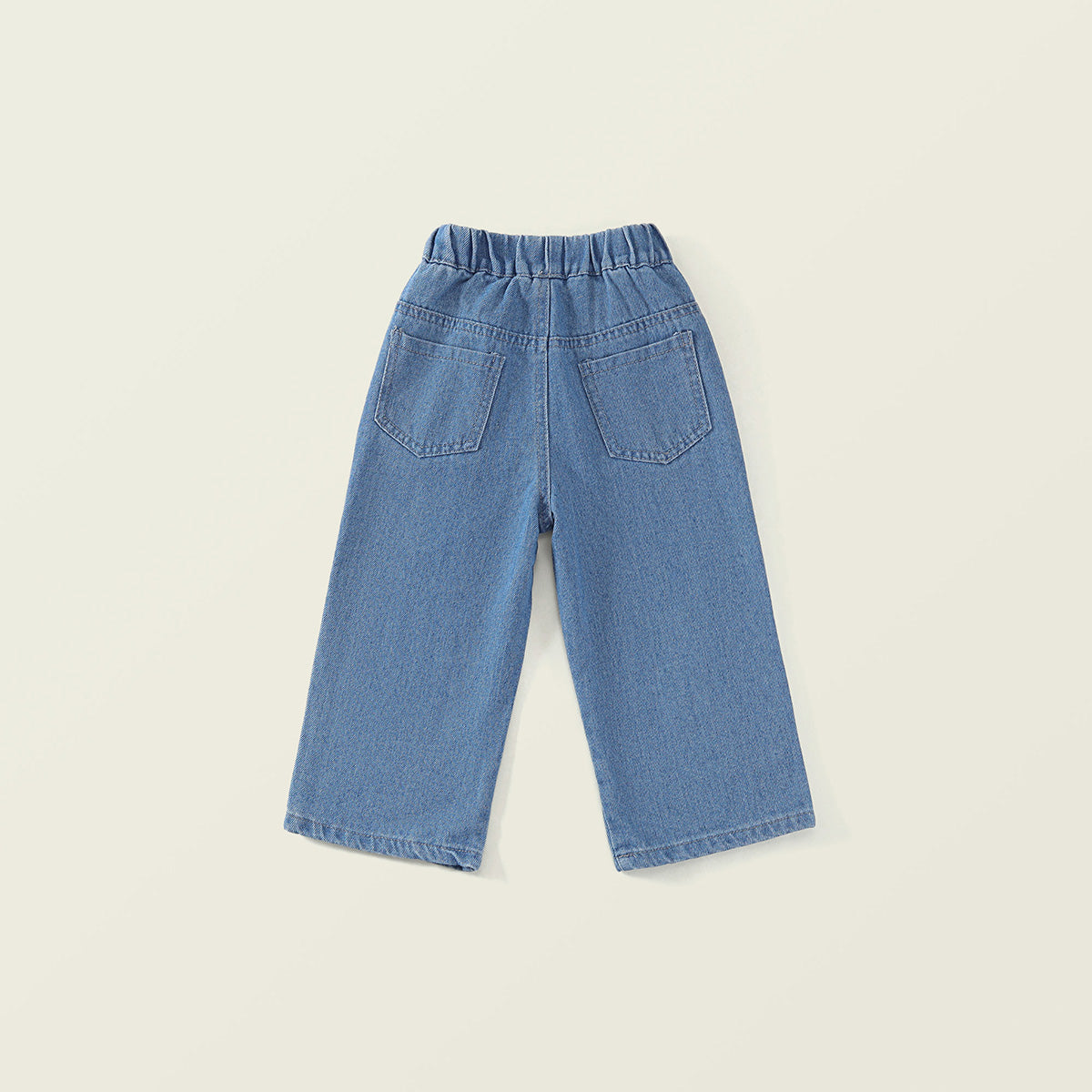 Happy Duck Embroidered Wide-Leg Denim Pants -K6115896