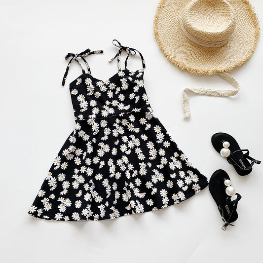 Girl‘s Daisy Chain Halter Dress - Korean-Style Princess Gown