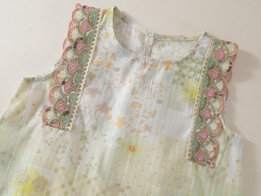 Toddler Girl’s Pastel Patchwork Two-Piece Set-K6125981