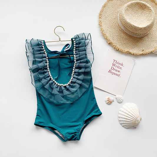 Girl's Summer Princess Swimwear One-Piece Suit