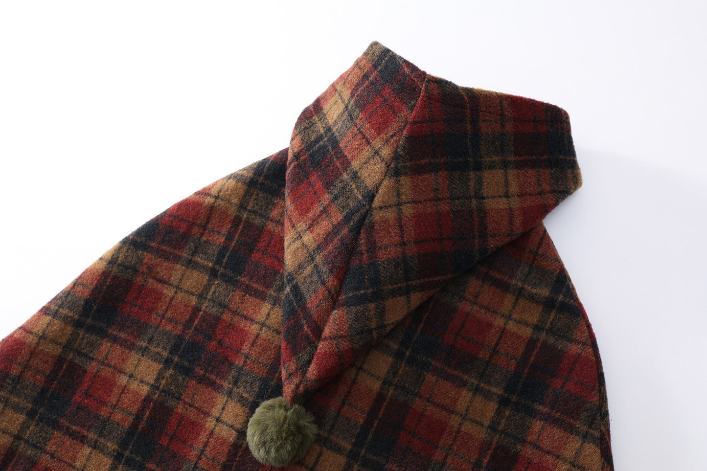 Girls Thick Hooded Plaid Coat