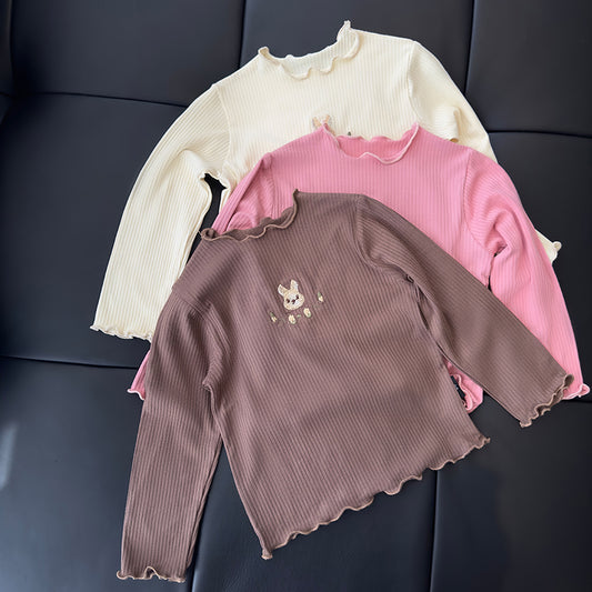 Girls' Embroidered Bunny Long-Sleeve Stretch Base Shirt
