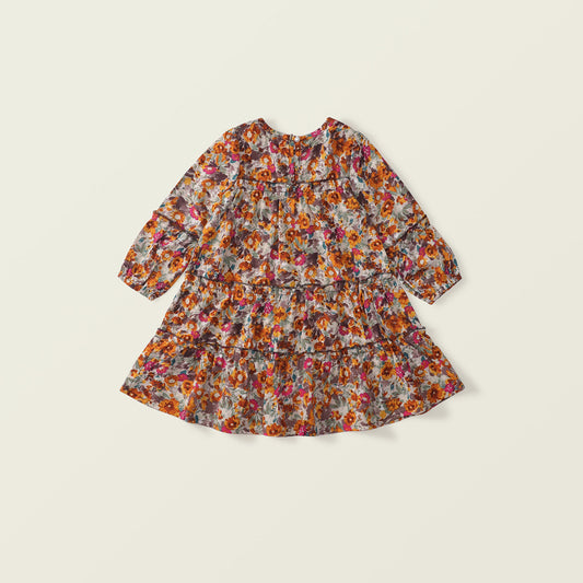 Girls Bohemian Long Sleeve Floral Dress