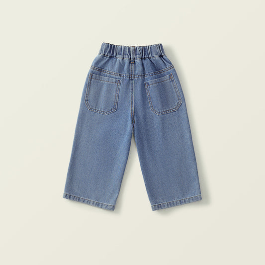 Girls' Trendy Washed Denim Pants