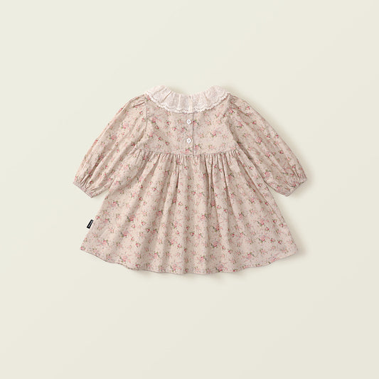 Girl's Country-style Lace Floral Dress