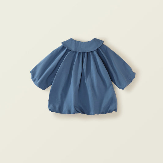 Girl's Blue Lapel Dress