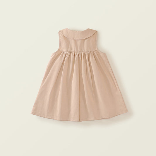 Girls' Summer Dress - Korean Style Doll Collar Bear Print Sleeveless