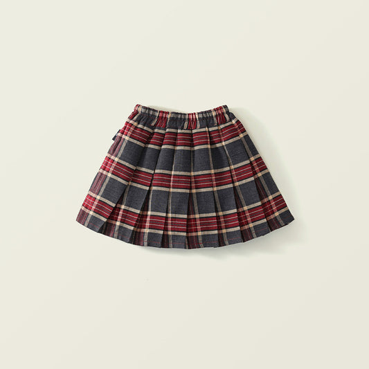 Girl's Plaid School Style Skirt