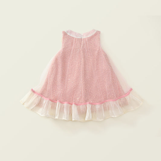 Girl's Pink Sequin Halter Dress
