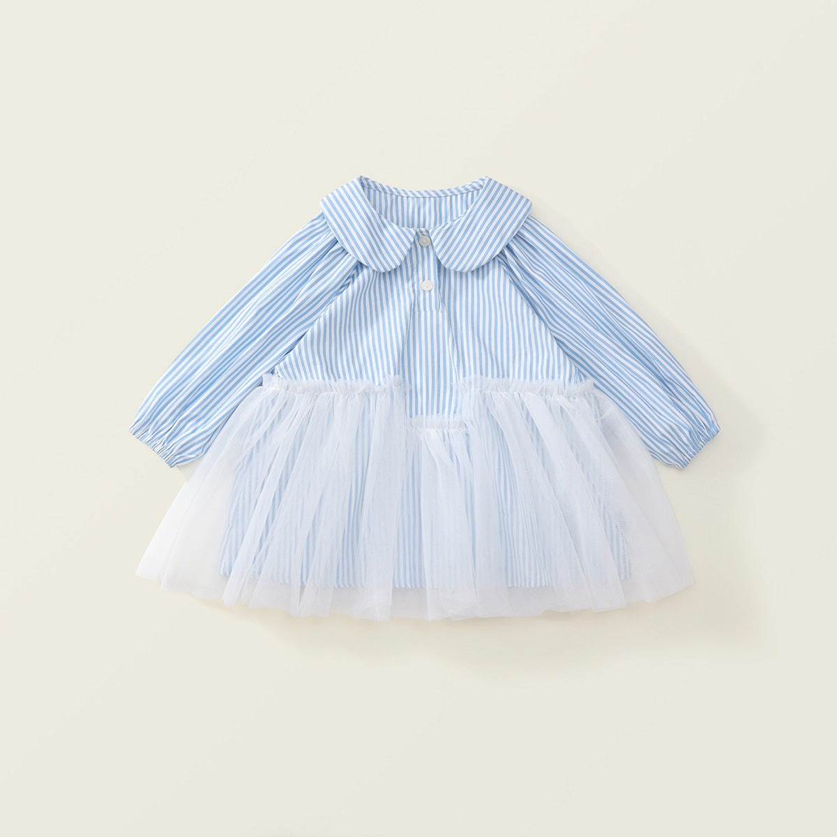 Girl's Blue Lapel Dress