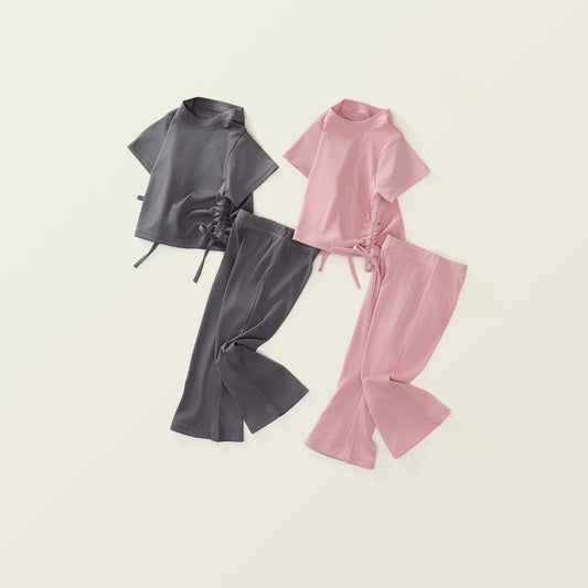 Girl's Summer Short-Sleeve Two-Piece Set
