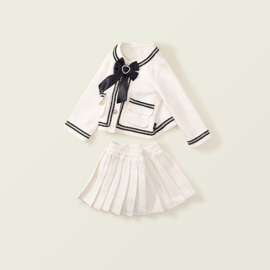 Girl's Autumn New Arrival Chanel-Inspired Two-Piece Set