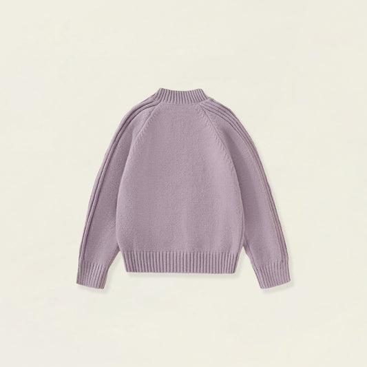 Girls' Bow Detail Mock Neck Knit Sweater -5882