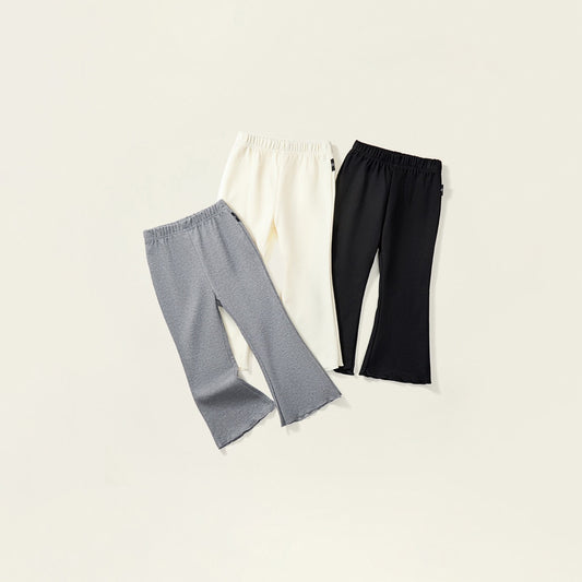 Girl Pure Color Flare Pants