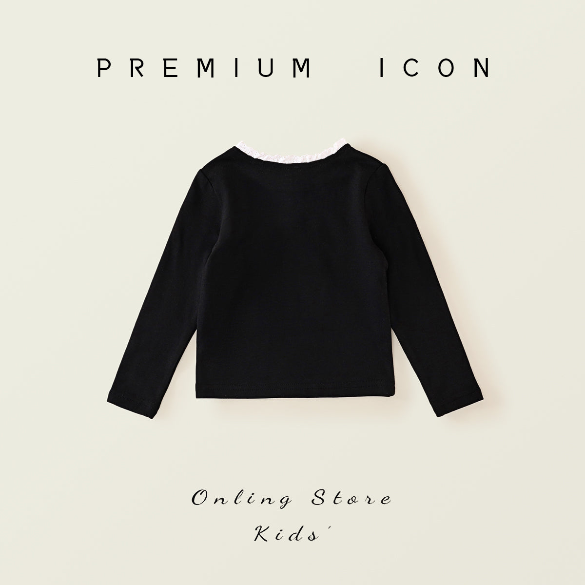 Girl's Lace Trim Long-Sleeve Top - 2025 Spring New Arrival