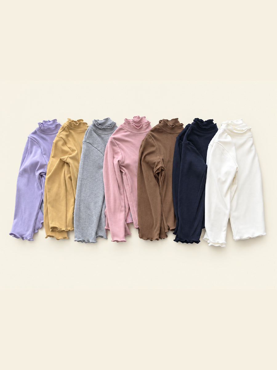 Girls' Ruffled Collar Long Sleeve Top K-6136363