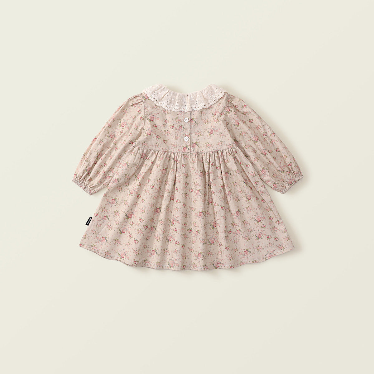 Girl's Country-Style Lace-Trimmed Floral Dress