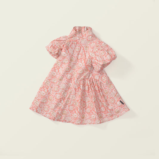 Girls' Spring/Summer Short-Sleeve Cheongsam Dress