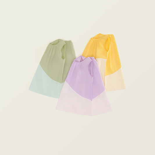 Girl's Sleeveless Patchwork Dress