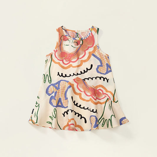 Girls Sleeveless Graffiti Dress