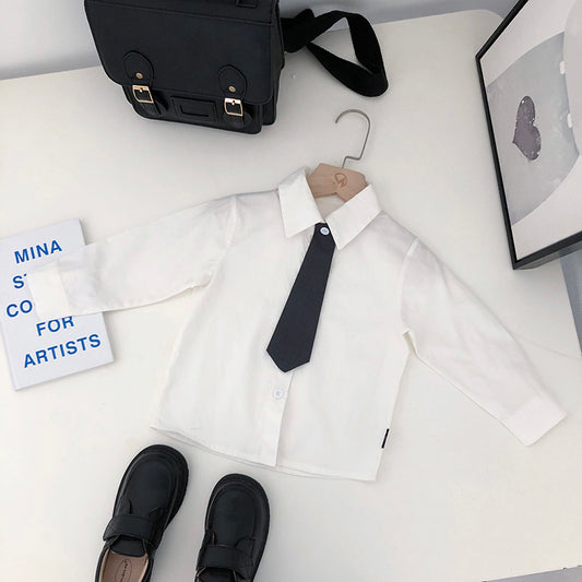 Spring-Summer-Autumn Kids' College-Style Shirt