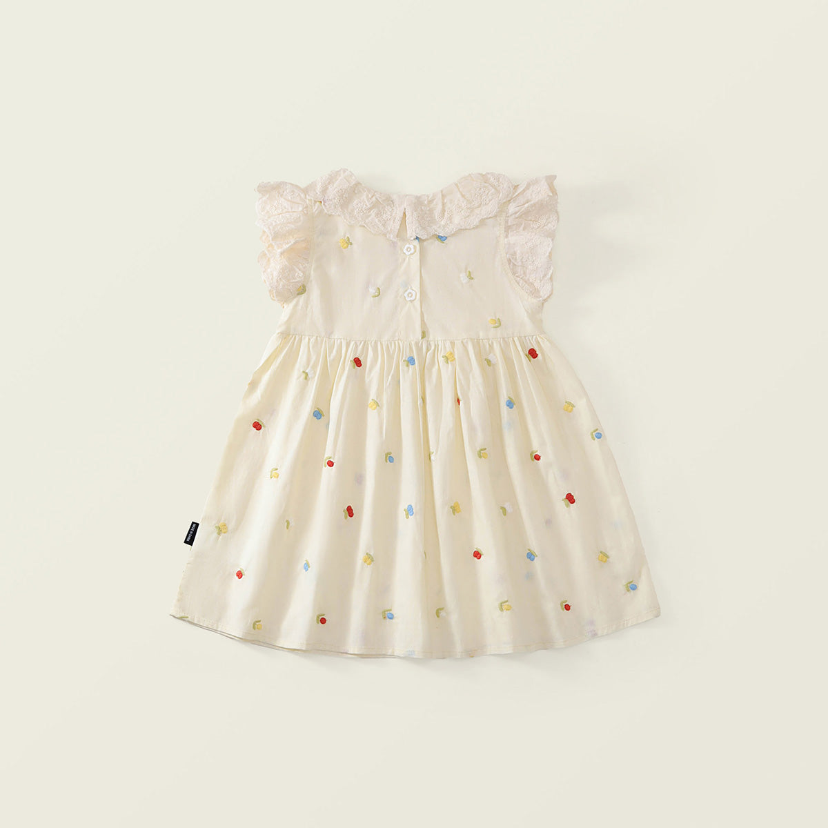 Toddler Girl Lace Ruffle Floral Embroidery Sleeveless Dress -K6126105