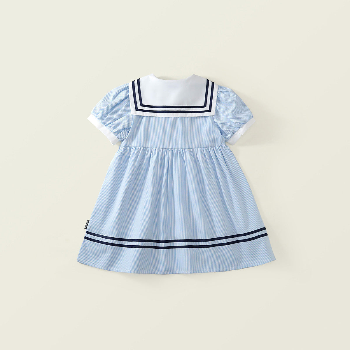 Girls' Navy-Style Striped Dress with Bow Detail - K6126051