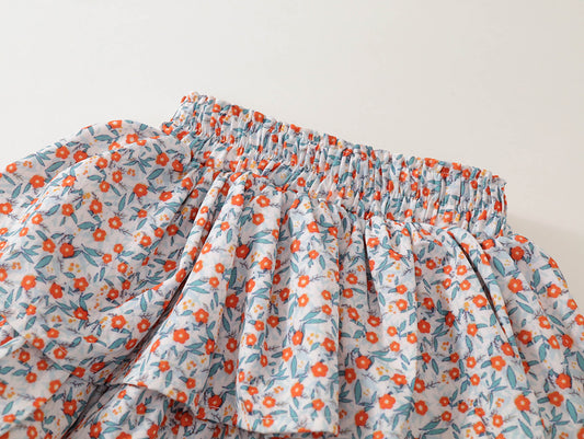 Girls' Ruffle Top & Floral Tiered Culottes Set -K6126083