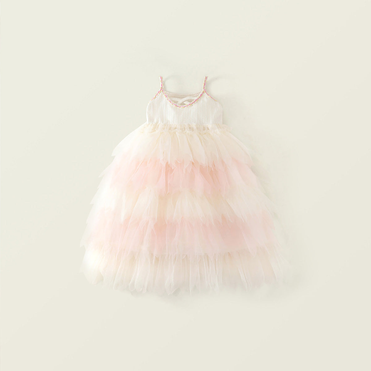 Girls' Ombre Tulle Princess Dress with Rose Appliqué - K6126057