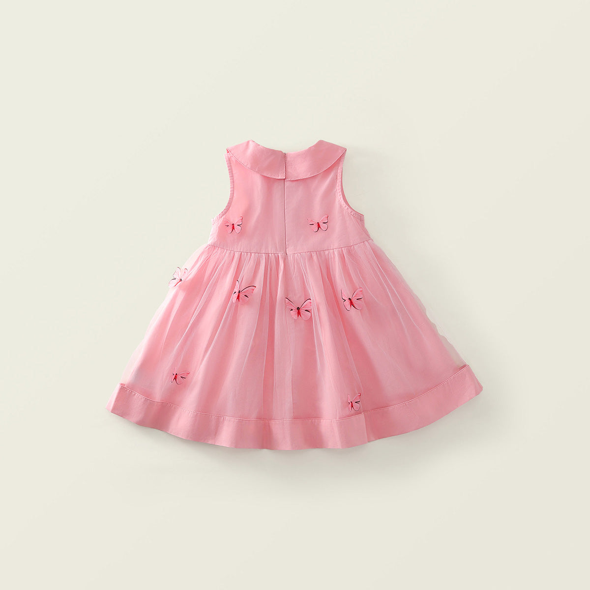 Sleeveless Peter Pan Collar Tulle Toddler Dress -K6126044