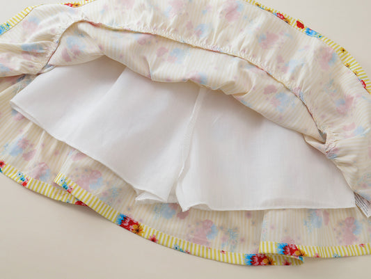 Girls' Yellow Striped & Floral 2-Piece Set-K6126183
