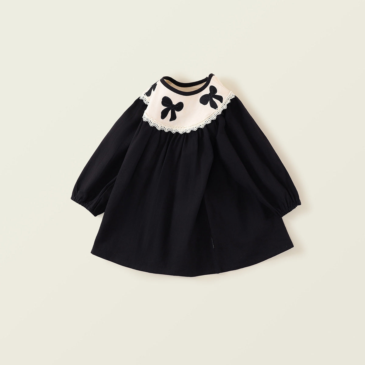 Girl's Cotton Embroidered Long-Sleeve Princess Dress