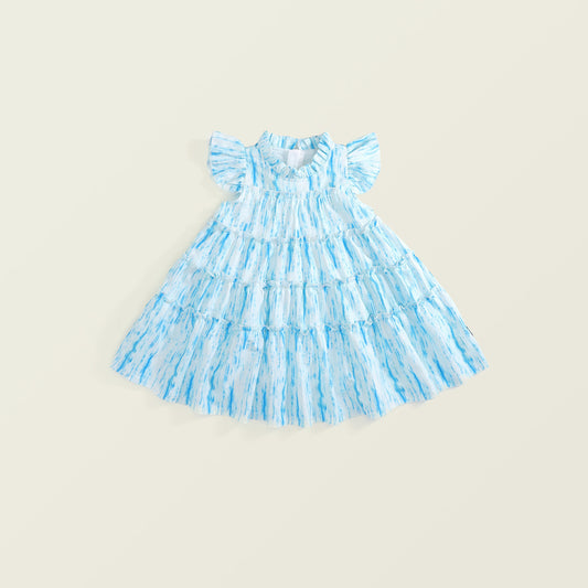 Girls' Flutter Sleeve A-Line Dress
