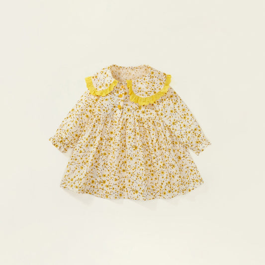 Girl's Autumn New floral Long Sleeve Bubble Dress