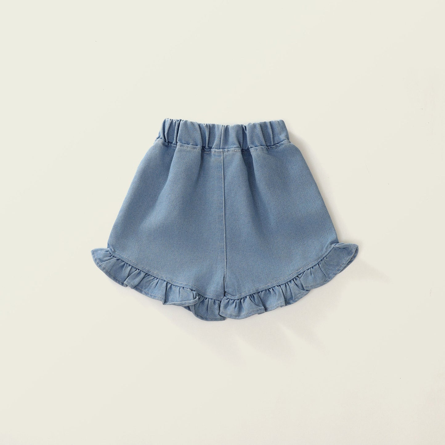 Girl's Lace Trim Denim Shorts