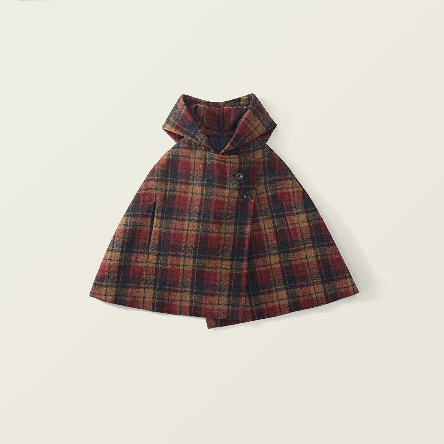 Girls Thick Hooded Plaid Coat