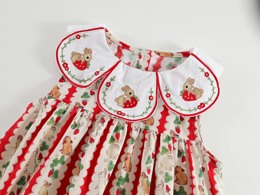 Bunny & Strawberry Print Dress - K6125957