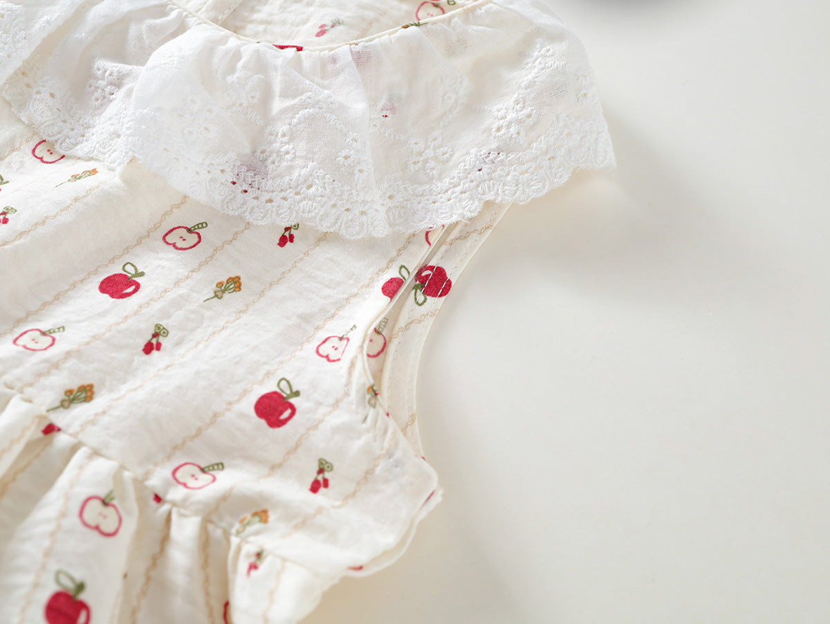 Apple Print Ruffled Two-Piece Set -K6125978
