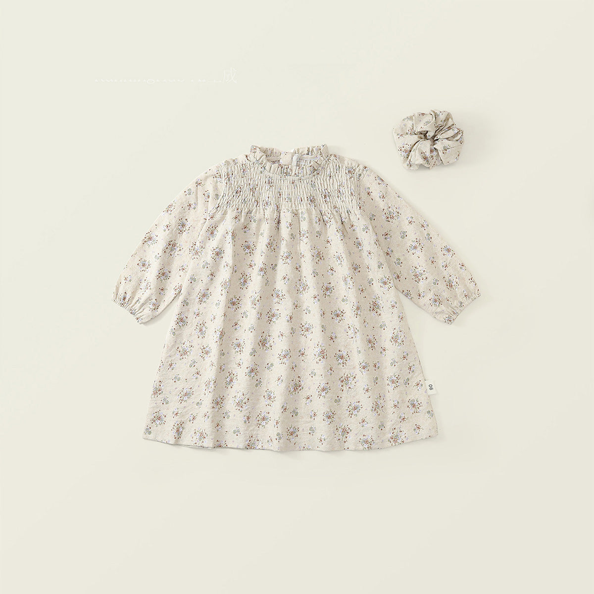 Girls' Floral Smocked Dress & Scrunchie Set -K6136282