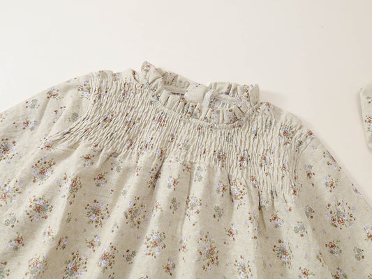 Girls' Floral Smocked Dress & Scrunchie Set -K6136282