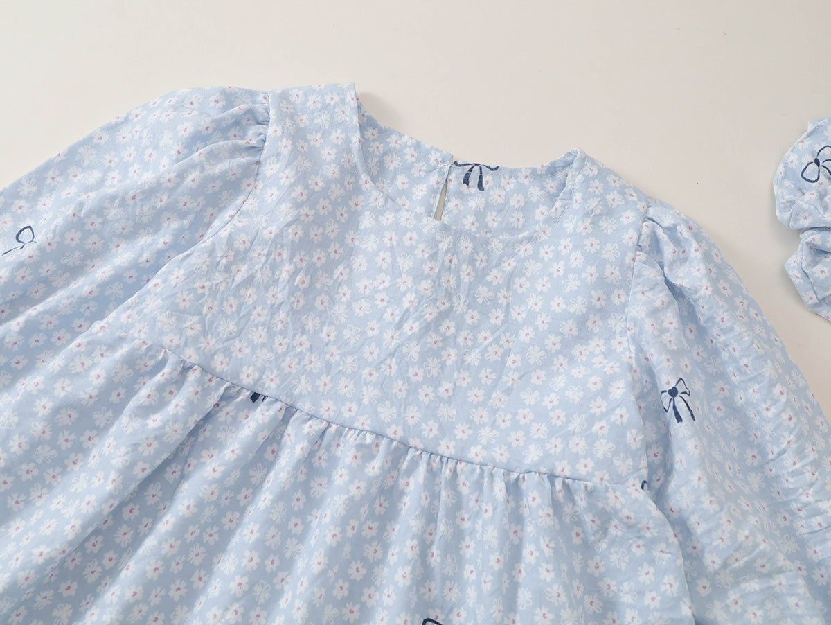 Girls' Floral Bow Dress & Scrunchie Set - K6136260