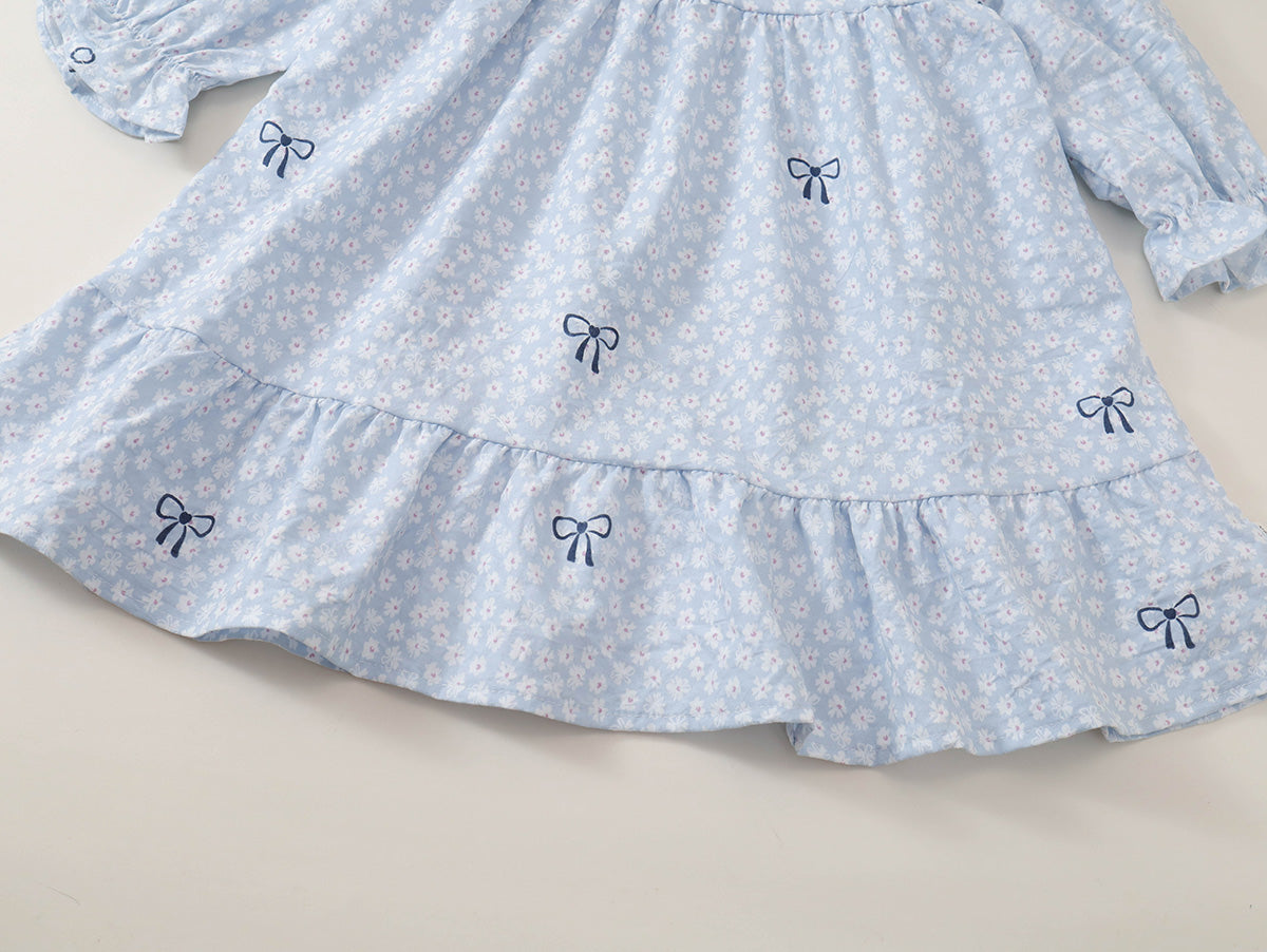 Girls' Floral Bow Dress & Scrunchie Set - K6136260