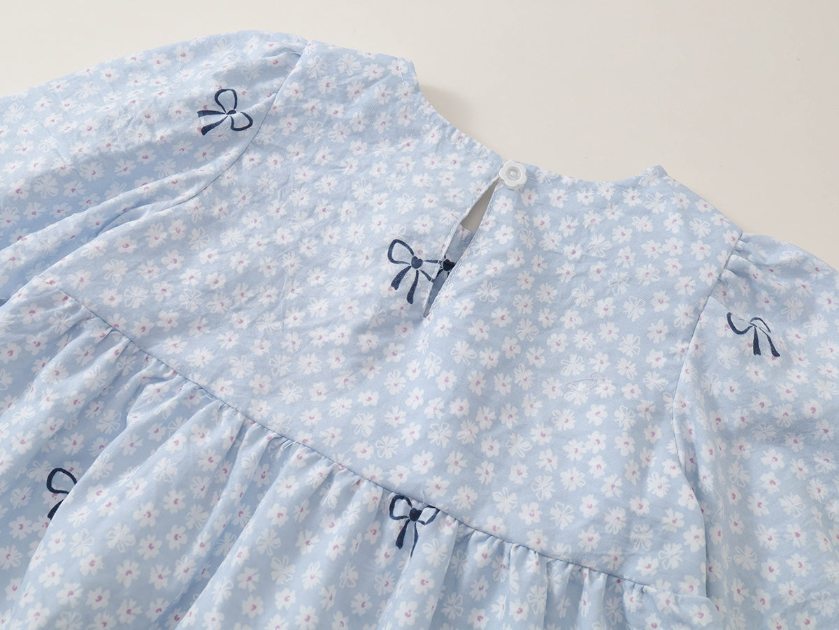 Girls' Floral Bow Dress & Scrunchie Set - K6136260