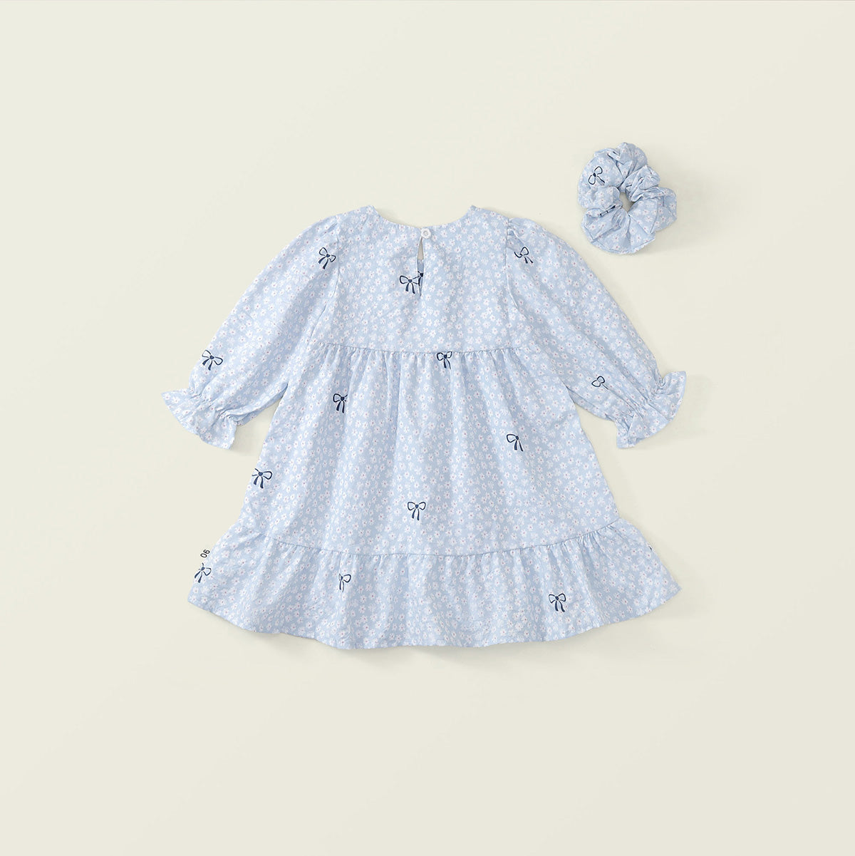 Girls' Floral Bow Dress & Scrunchie Set - K6136260