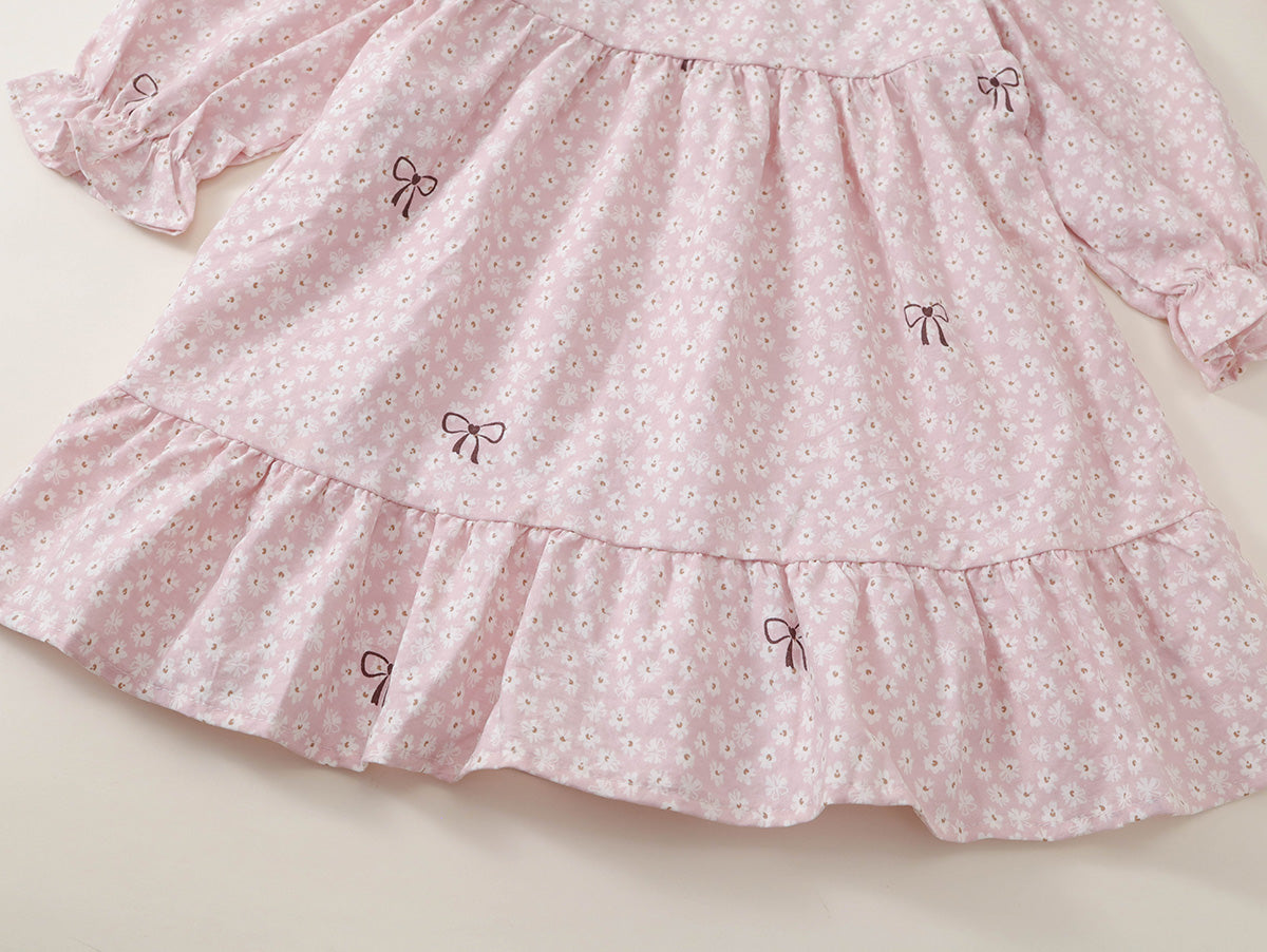 Girls' Floral Bow Dress & Scrunchie Set - K6136260
