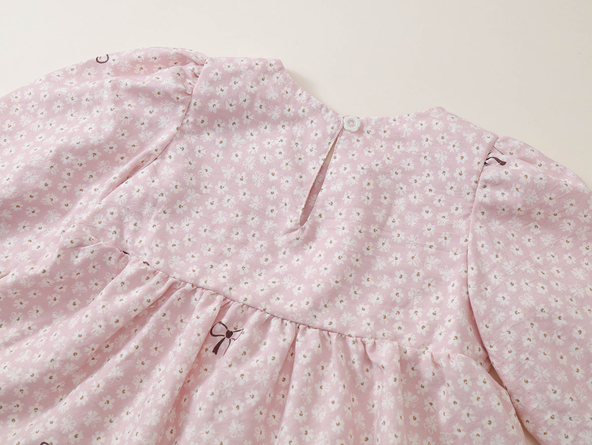 Girls' Floral Bow Dress & Scrunchie Set - K6136260