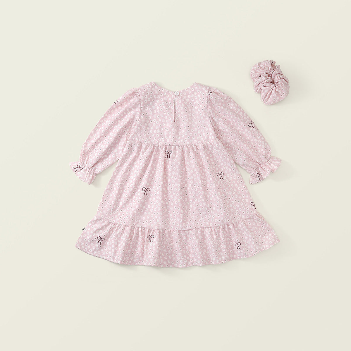 Girls' Floral Bow Dress & Scrunchie Set - K6136260